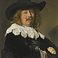 <b>Frans</b> <b>Hals</b> (Antwerp 1581/5 - 1666 Haarlem), Portrait of a gentleman, half-length in black with lace collar and cuffs, and wearin
