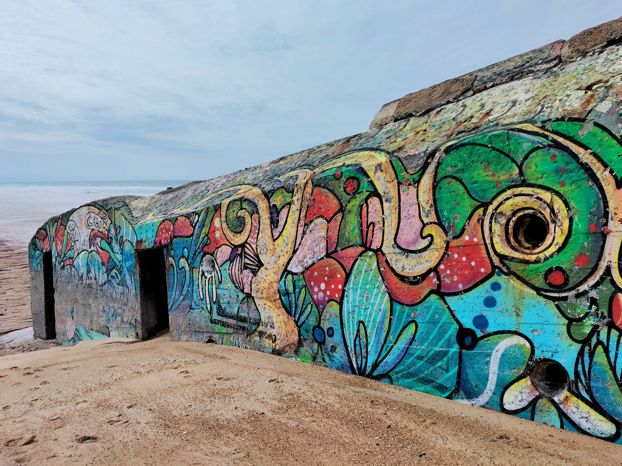 Capbreton, plage de la Savane, blockhaus et couleurs, octobre 2022