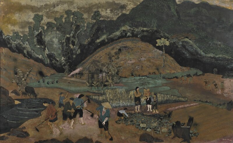 Lê Quốc Lộc (1918-1987), Harvesting, 1958