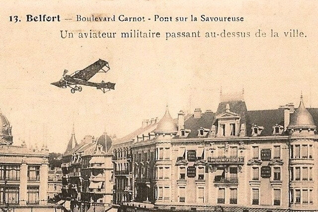 Belfort CPA Pont Carnot Aéroplane R1