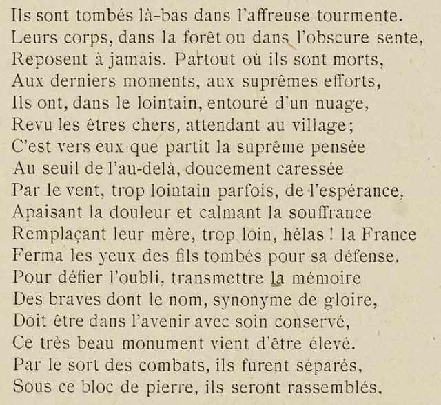 Poésie monu morts