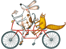 chien chat vélo