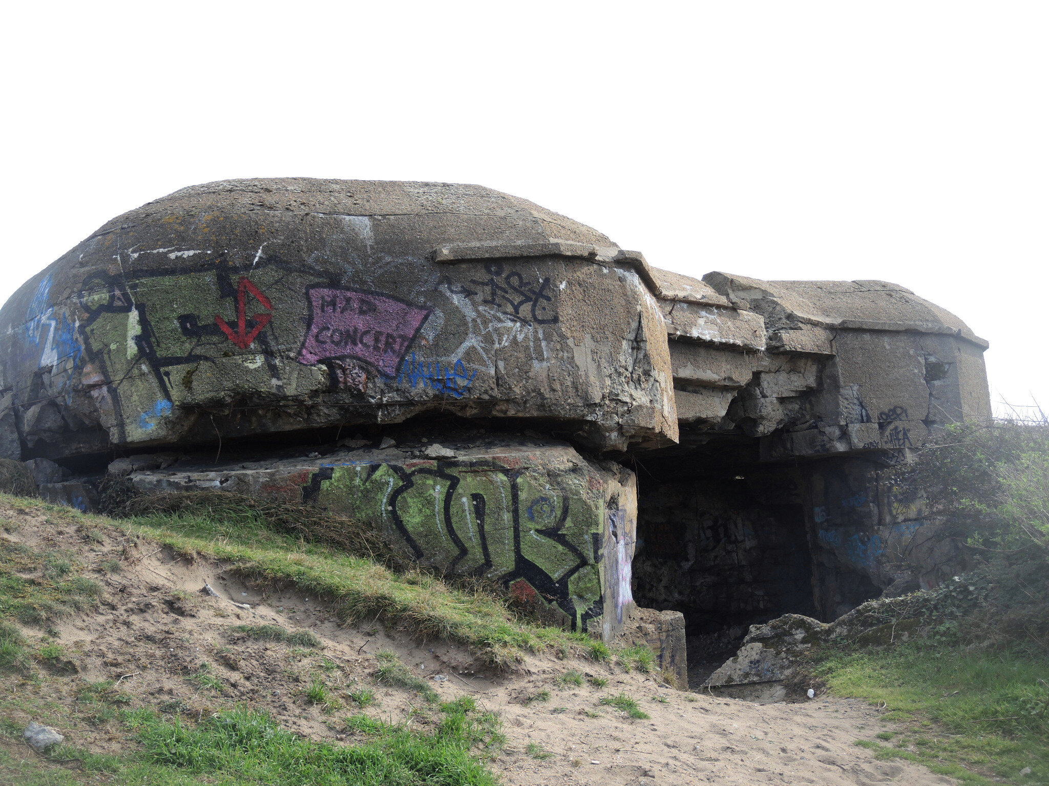 Tarnos, champ des blockhaus, du béton