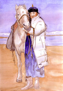 Mongolienne_et_son_cheval