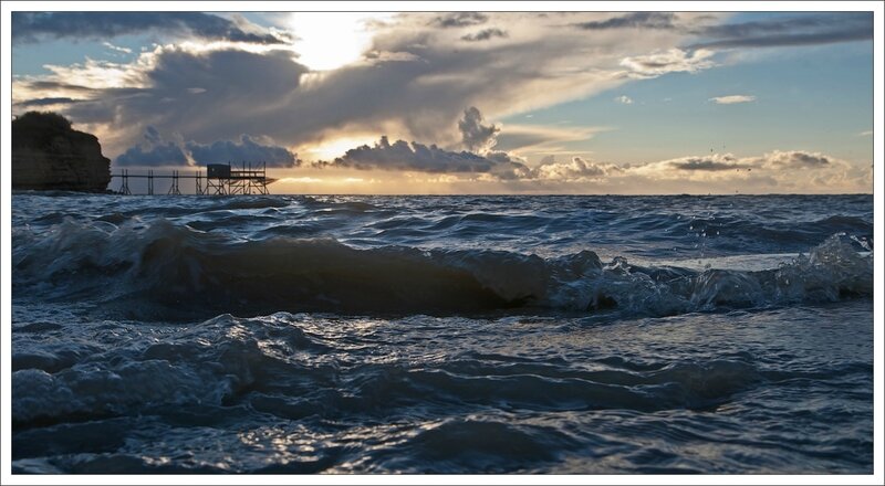 Aiguillon vague carrelet soir 290114 3