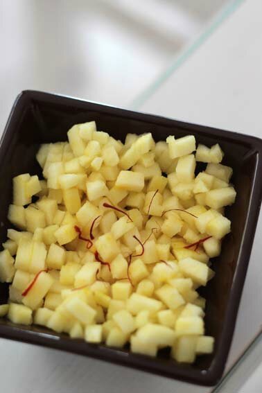 brunoise de pommes au safran