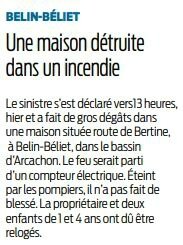 2018 02 23 SO Belin Beliet incendie d'habitation