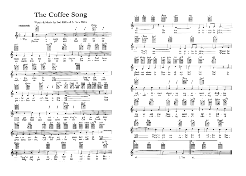 The Coffee Song - Partition