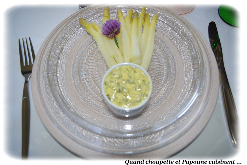 asperges blanches, sauce béarnaise au TM-7354
