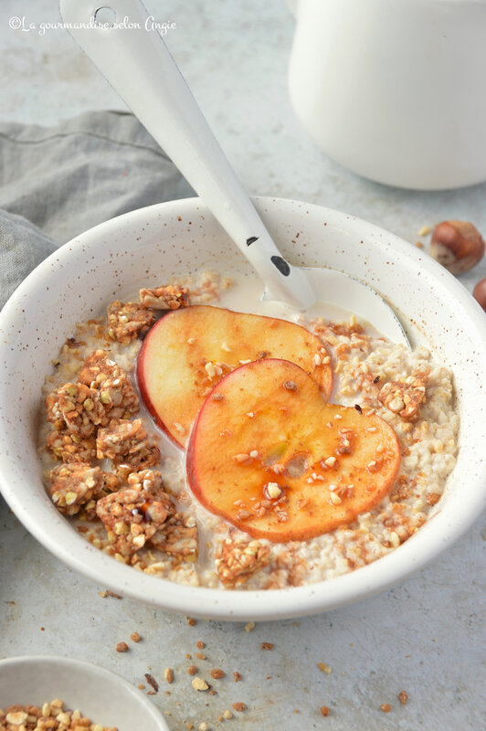 porridge vapeur avoine amande pomme chaï miso sans gluten vegan (1)