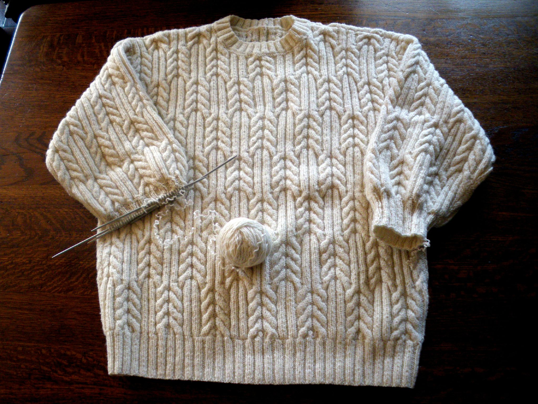 tricoter pull irlandais