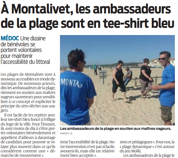 2020 05 27 SO A Montalivet les ambassadeurs de la plage sont en tee-shirt bleu