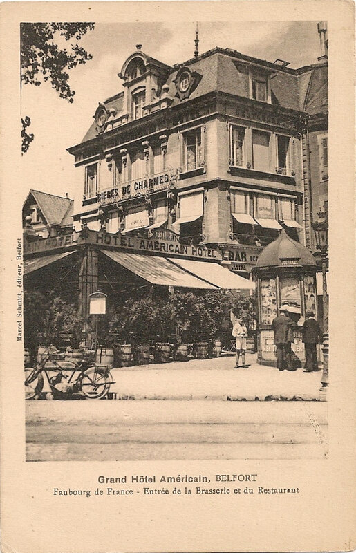 Belfort CPA Fbg France n°72 Hôtel Américain Kiosque