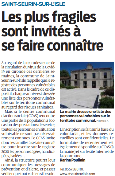 2020 09 23 SO Les plus fragiles sont invités à se faire connaître