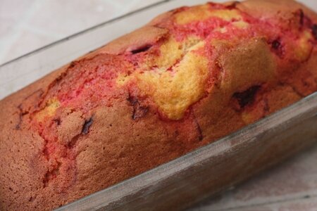 cake marbré vanille framboise rose blog chez requia