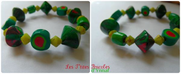 Bracelet fillette vert pasteque