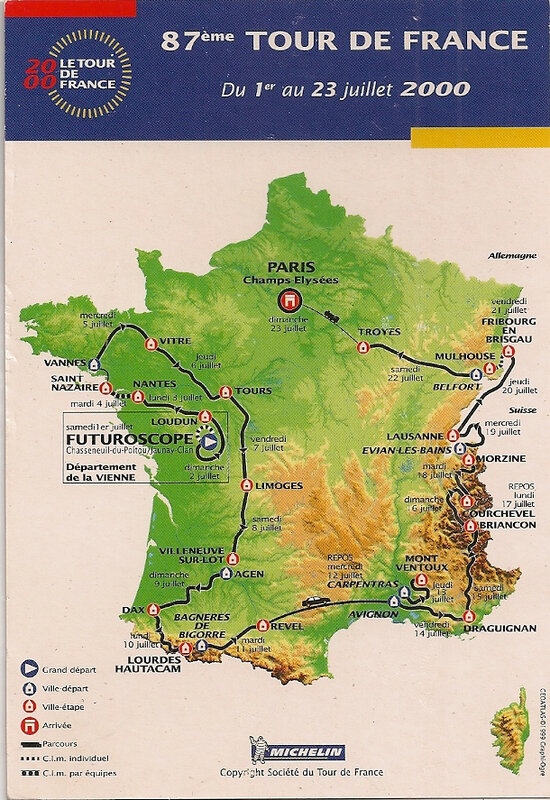 CPM Tour de France 2000 Le tracé