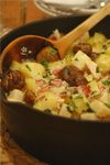 Cocotte céleri rave, pdt, marron, poulet, lardon & lait de coco