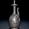 A silver elephant head vase, Tang dynasty, 7th-<b>10th</b> <b>century</b>