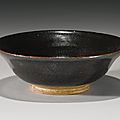 A <b>black</b>-<b>glazed</b> 'oil-spot' bowl, Jin-Yuan Dynasty (1115-1368)