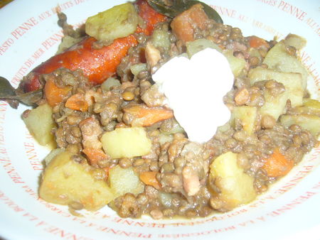 LES LENTILLES SAUCISSES DE MON ENFANCE recettes Lentilles vertes et Saucisses