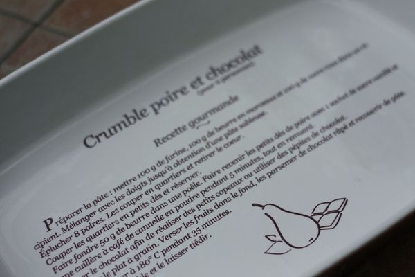 crumble poire chocolat plat blog chez requia cuisine et confidences