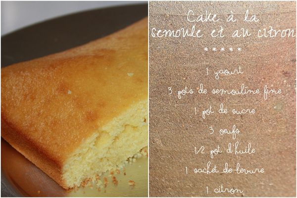 Gateau semoule citron