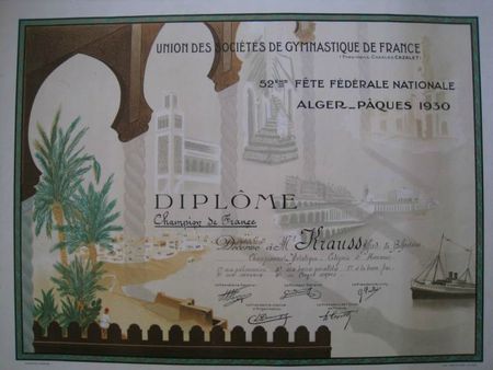 Alfred KRAUSS Diplome Alger 1930
