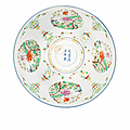 A doucai 'flower <b>medallion</b>' bowl, Yongzheng six-character mark and of the period (1723-1735)