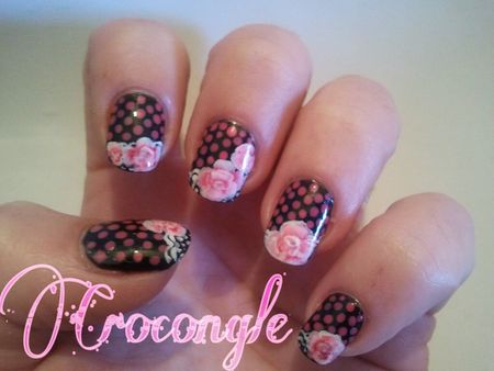 Nail art rose 31 Day Challenge Crocongle1