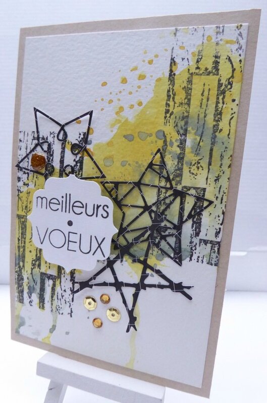 Voeux encre oxide jaune et gris