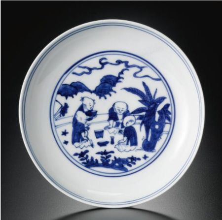 A_FINE_AND_RARE_BLUE_AND_WHITE__HUNDRED_BOYS__DISH