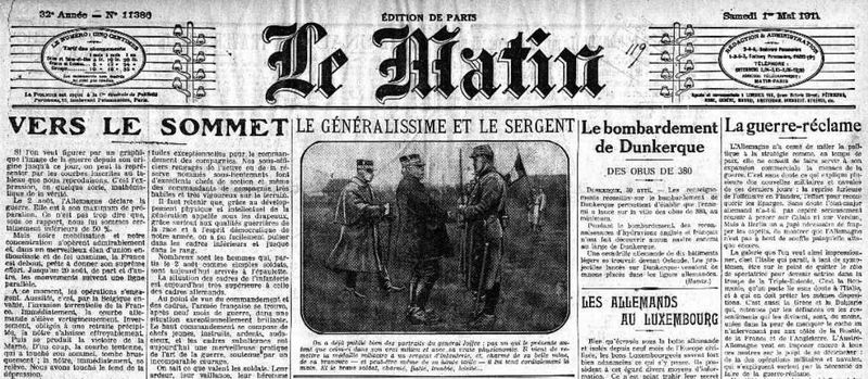 Le Matin mai 1915