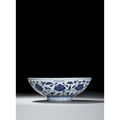 A rare <b>blue</b> <b>and</b> <b>white</b> 'fruit' <b>bowl</b>. Mark <b>and</b> Period of Xuande. Photo: Courtesy Sotheby's