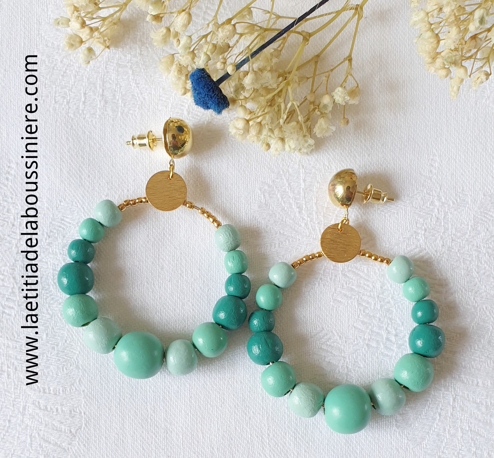 BO Créyol (turquoise) - 19 € sur clip ou pour oreilles percées