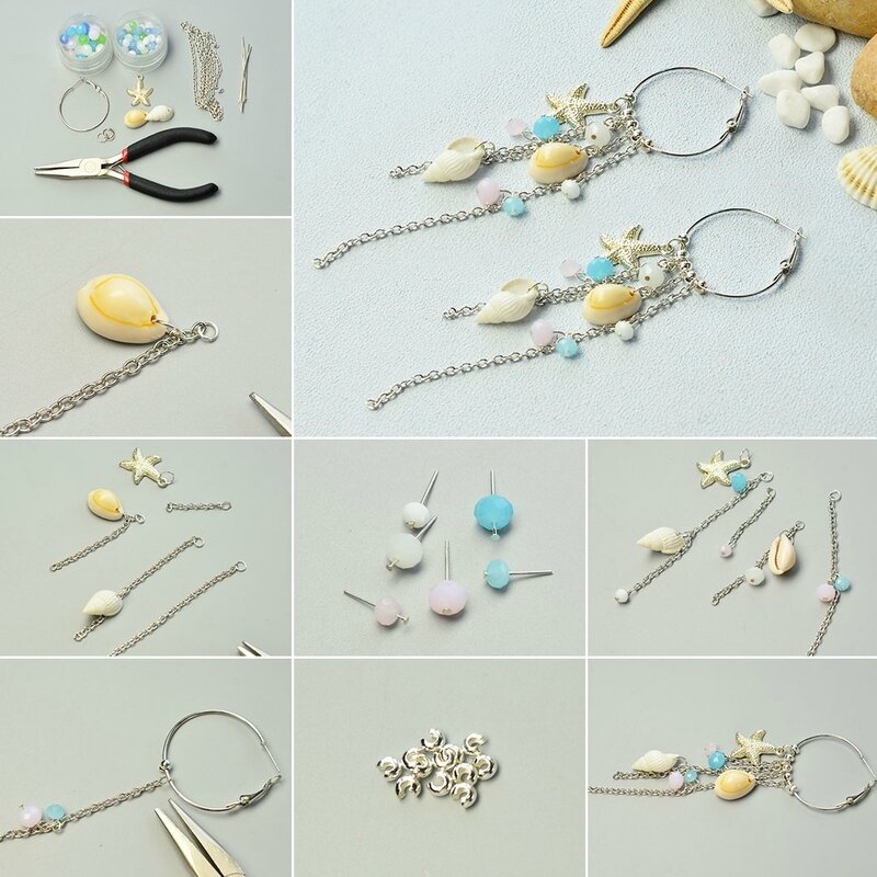 Beginners’-Project-–-How-to-Make-Ocean-Style-Tassel-Hoop-Earrings-in-Few-Minutes