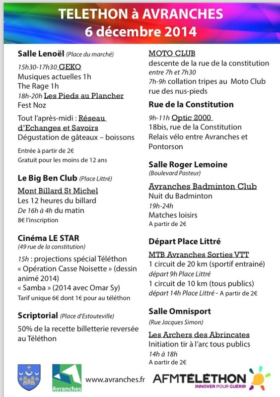 Téléthon Avranches 2014