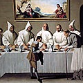 Saint Hugues au réfectoire de Francisco de Zurbaran <b>Museo</b> de <b>Bellas</b> <b>Artes</b> de Sévilla