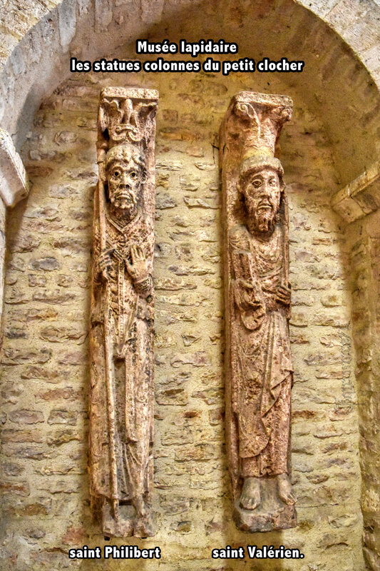 Statue-column of Saint Philibert, St Valerian, warming-room (chauffoir), Abbey of St Philibert, Tournus, Burgundy