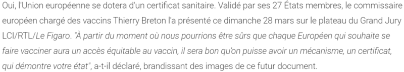 2021 03 28 LCI Voici à quoi ressembera le certificat sanitaire européen 3