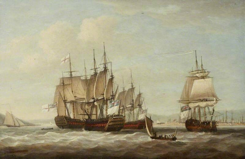 Plusieurs vaisseaux français capturés lors de la bataille et mis sous pavillon anglais 12_April_1782