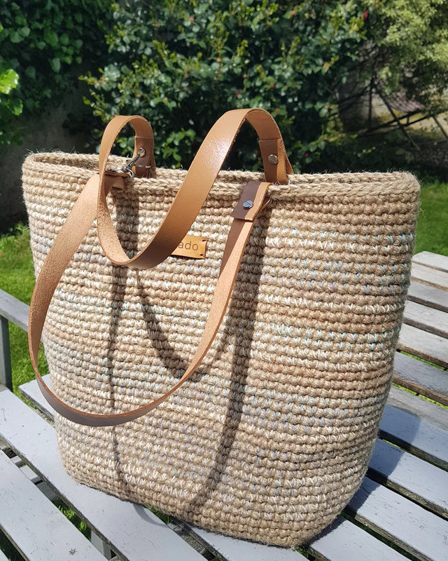 tote bag bag jute crochet cabas