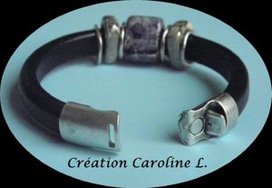 Bracelet Cuir & Métal magnétique
