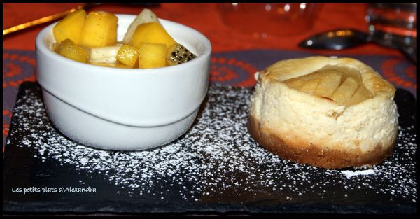 salade de fruit et gateau poire