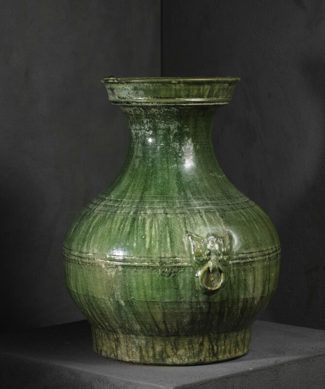 Vase Hu, Terre cuite vernissée, Chine, Dynastie des Han Orientaux (25-220 CE)