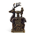 A rare black-glazed 'deer' incense holder, Jin-<b>Xixia</b> <b>dynasty</b>