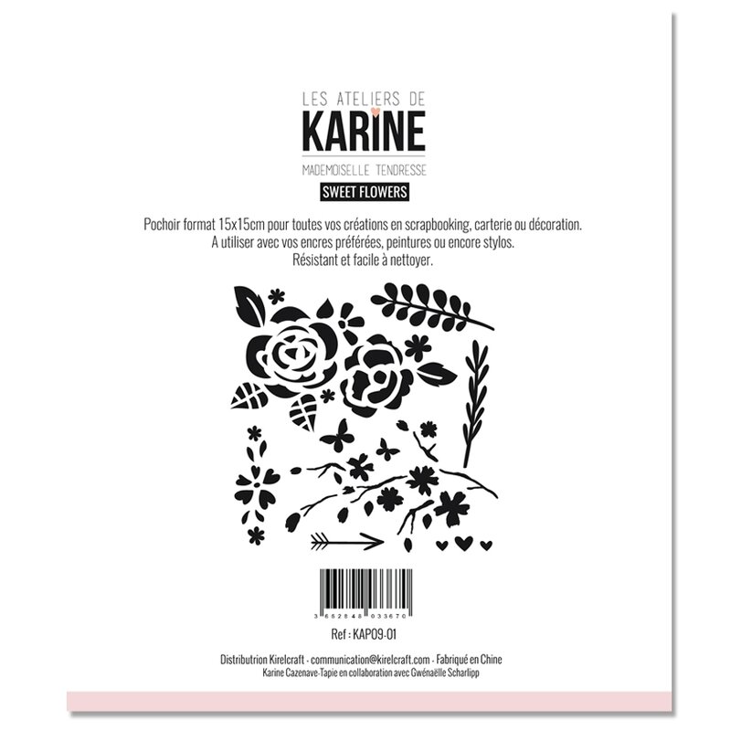 Les Ateliers de Karine Mademoiselle Tendresse pochoir