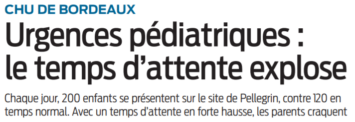 2021 12 22 SO CHU de Bordeaux Urgences pédiatriques le temps d'attente explose