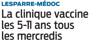 2022 01 05 SO Lesparre-Médoc La clinique vaccine les 5-11 ans tous les mercredis