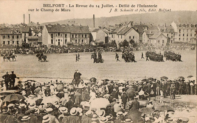 CPA Belfort Revue 14 juillet 1909 BF